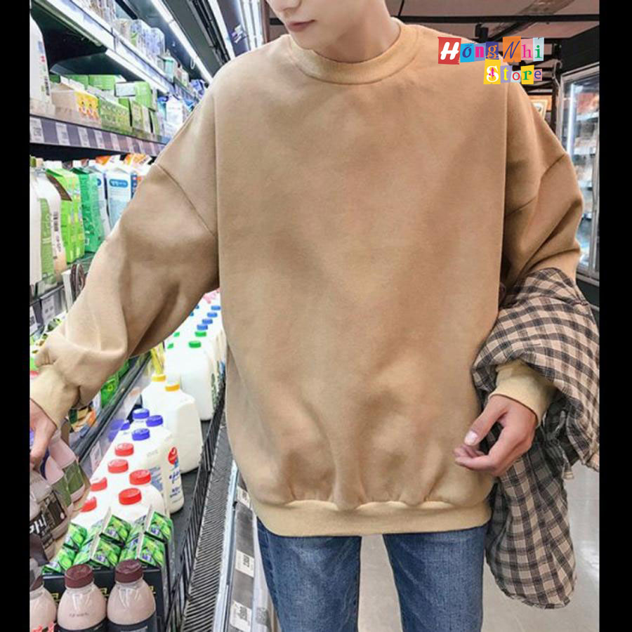 Áo Sweater Trơn Chất Nỉ Lót Bông Màu Nude - Sweater Unisex - MM