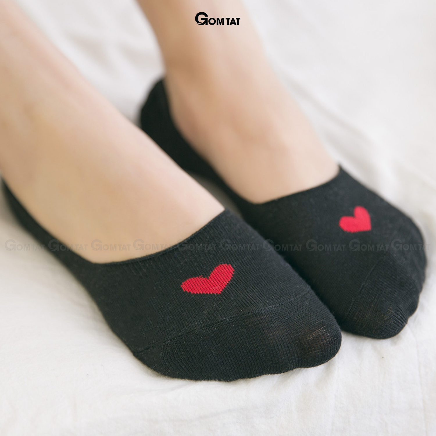 Vớ Lười Nữ Cổ Ngắn , Tất Nữ mang giày lười họa tiết trái tim - LUOITRAITIM