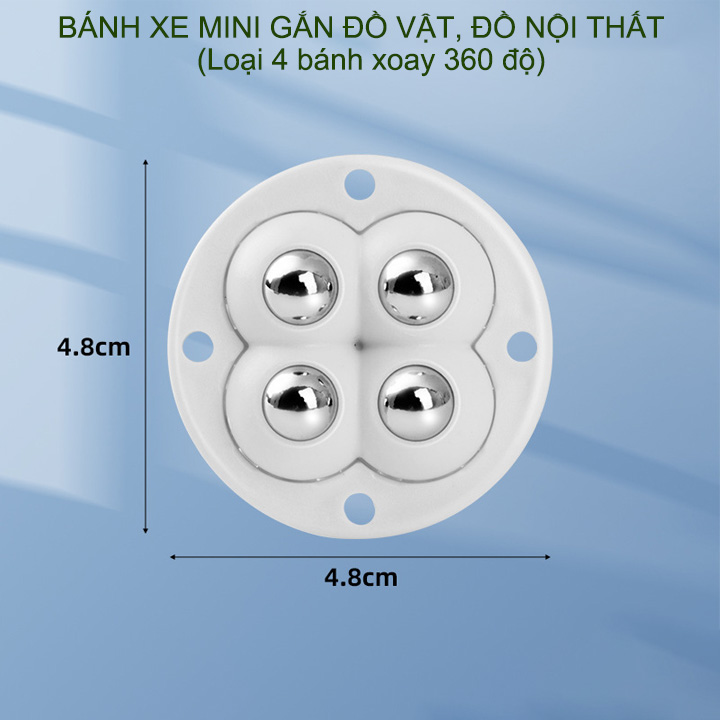 Combo 4 bánh xe mini 4 gắn thùng giác, đồ vật đa năng tiện dụng giúp dễ dàng di chuyển