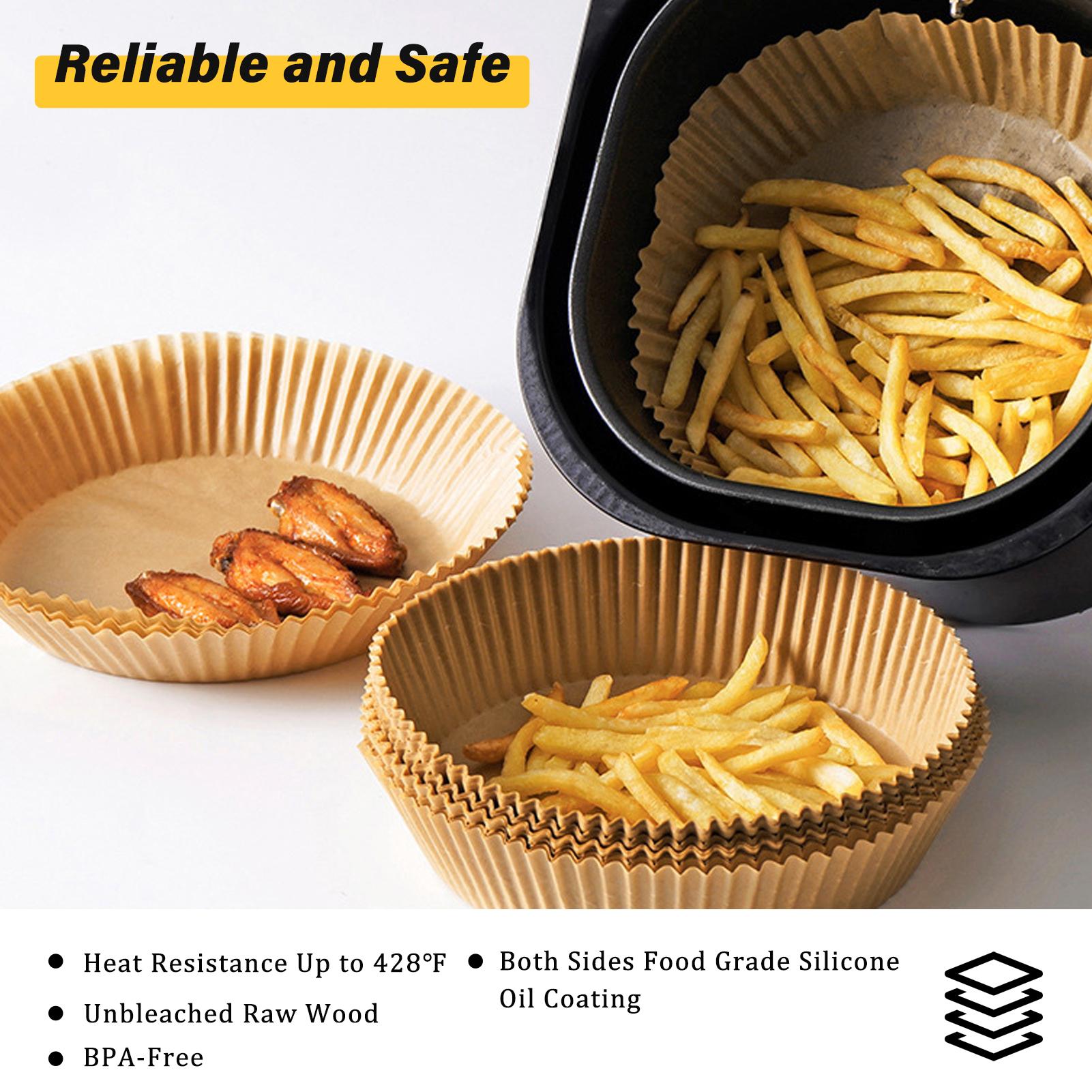 100/200PCS Air Fryer Liner Disposable Paper Non-stick Heat Resistant Oil Absorption Air Fryer Paper Baking Paper