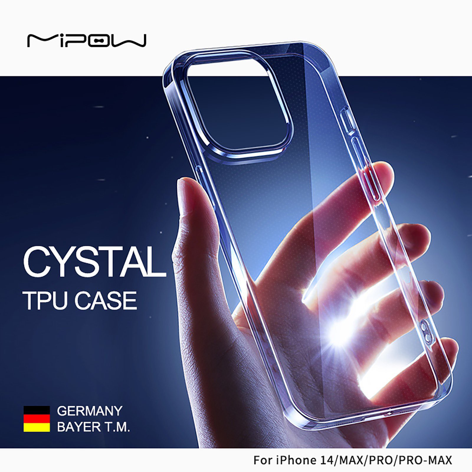 Ốp Lưng MIPOW SOFT TPU CRYSTAL CLEAR Nguyên Liệu Đức dành cho iPhone 14 / iPhone 14 Plus/ iPhone 14 Pro/ iPhone 14 ProMax- Hàng chính hãng