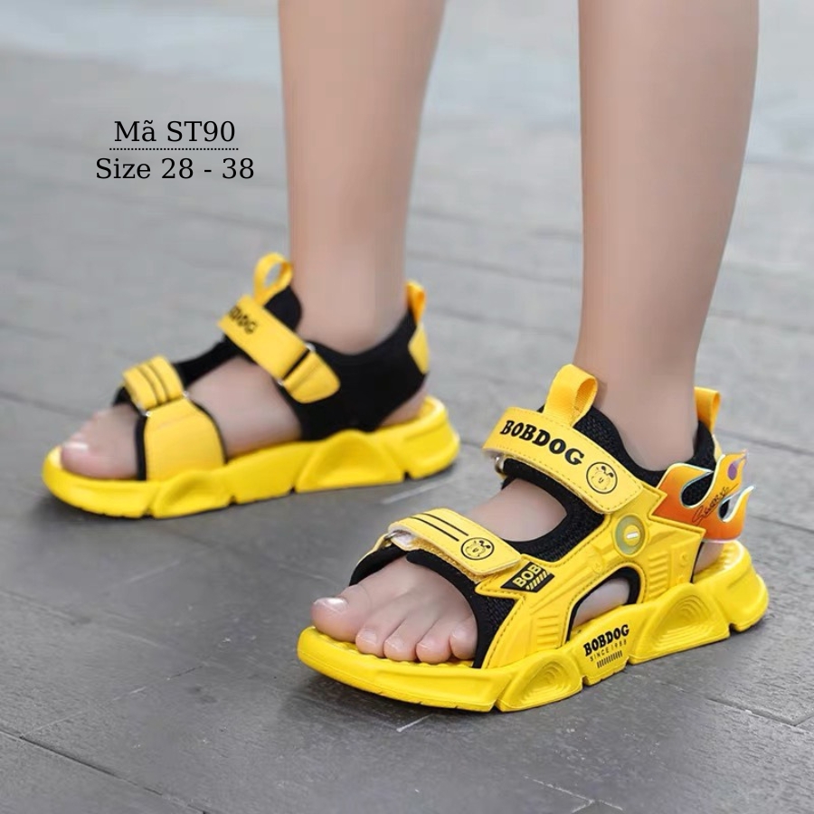 Sandal bé trai BOBDOG dép quai hậu trẻ em học sinh nam tiểu trung học quai ngang hở mũi vàng siêu nhẹ 3 - 12 tuổi ST90