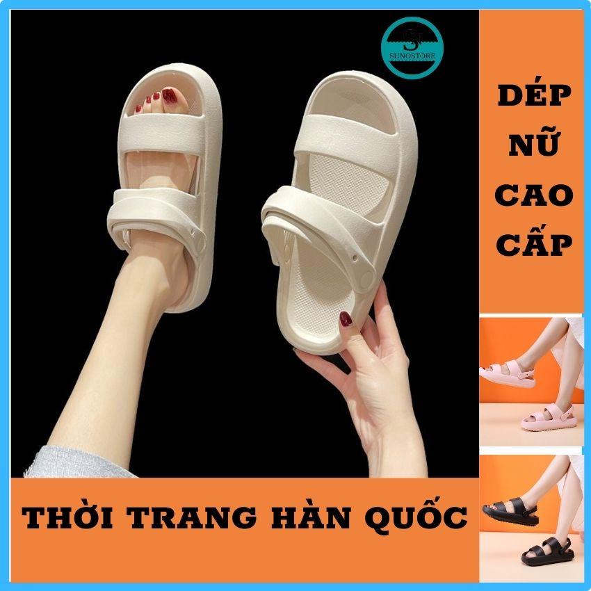 Dép Đi Biển Nữ Thời Trang Quai Ngang Đế Bánh Mì Kiểu Hàn Quốc Êm Chân Mang Đi Làm,Đi Chơi,Đi Học D05 SUNO STORE