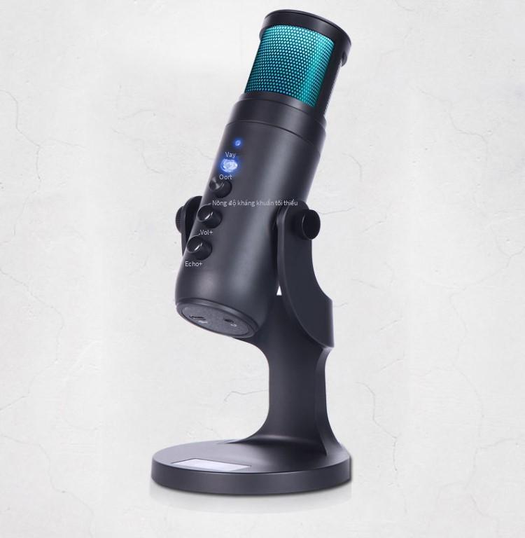 Thuận lợi nhất trung tính usb microphone đầy màu sắc máy tính để bàn rgb nhà điện thoại di động máy tính đài phát thanh game tụ microphone karaoke hiện vật