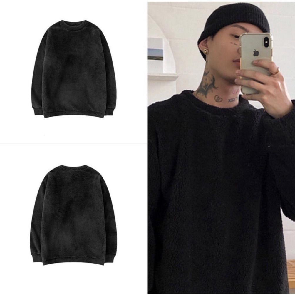 Áo khoác nam nữ nỉ trơn mặt bông unisex cổ tròn 3 màu ulzzang chất đẹp chất xuất dư