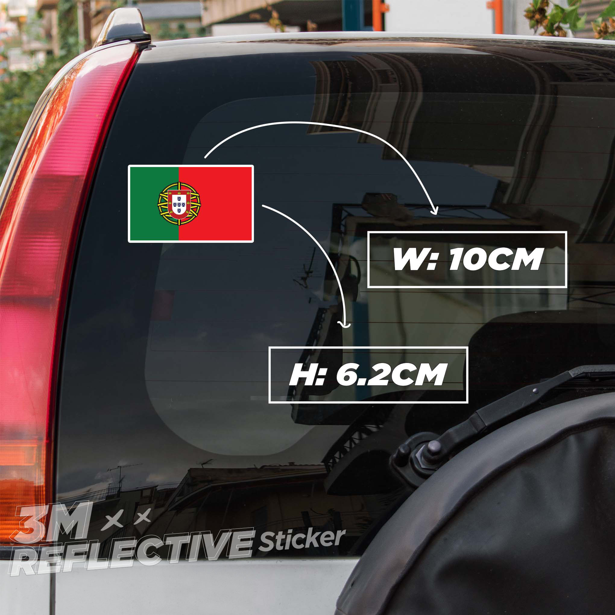 Hình ảnh PORTUGAL FLAG 3M - Reflective Sticker Die-cut Hình dán phản quang thương hiệu STICKER FACTORY