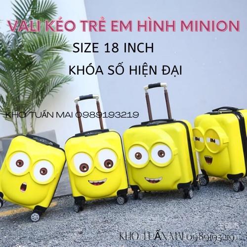 Vali cho bé  Minion cảm xúc hai mặt in Vali kéo cho trẻ em trai gái cao cấp sẵn hàng nhập khẩu đc loại 1