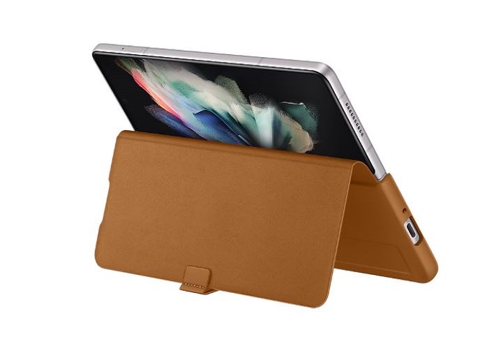 Bao da Samsung nắp gập Galaxy Z Fold3 5G-Leather Flip Cover-Hàng chính hãng