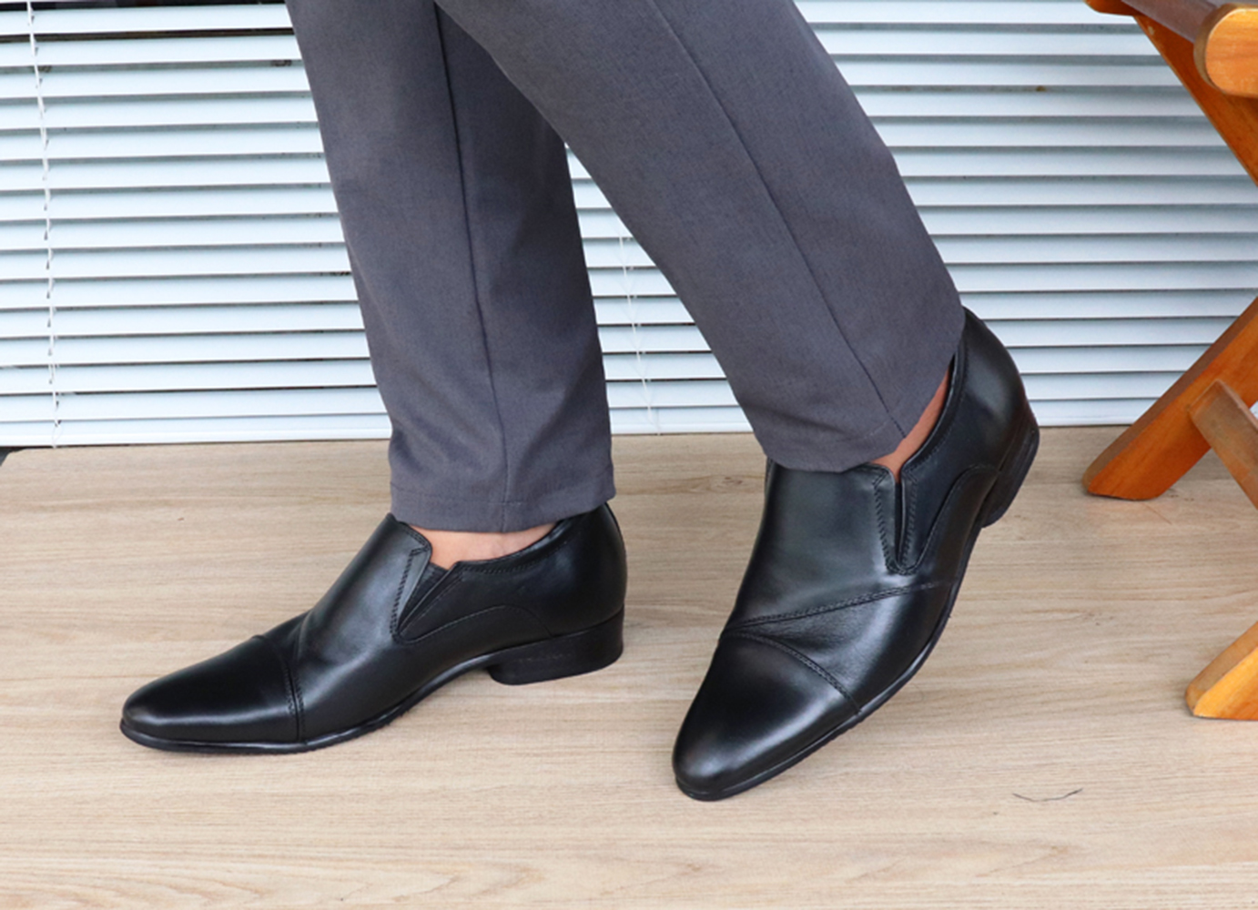 GIÀY TĂNG CHIỀU CAO GIÀY CAO DÀNH CHO NAM GIỚI S975 ĐEN TRƠN - CAO 6CM GIÀY ĐỘN NAM CAO VƯỢT TRỘI