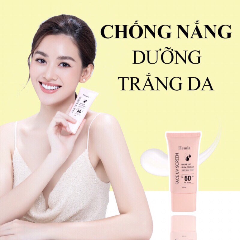 Kem Chống Nắng Dưỡng Trắng Chống Lão Hoá & Kiềm Dầu Hemia Hàn Quốc