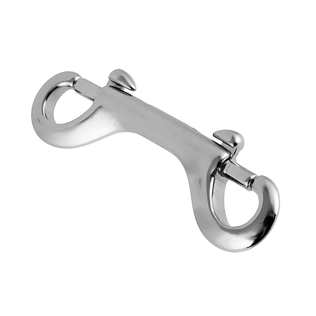 5xDiving Stainless Steel Double Ended Bolt Snap Buckle Metal Clip 90mm