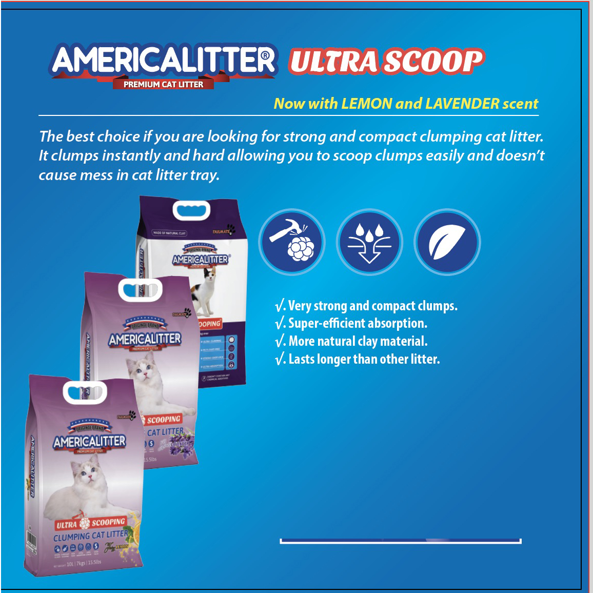 Cát Cho Mèo America Litter 10L siêu vón siêu hút mùi