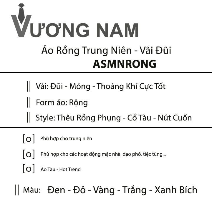 Áo sơ mi nam trung niên form rộng cao cấp ngắn tay vải đũi họa tiết thêu rồng