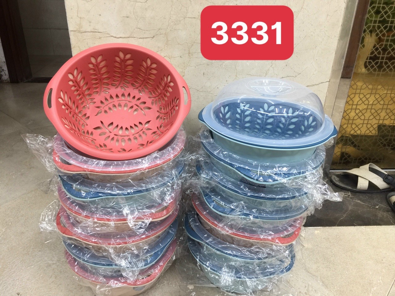 RỔ NHỰA TRÒN 2IN1 CÓ LẮP ĐẬY_AVN0227_MÀU NGẪU NHIÊN