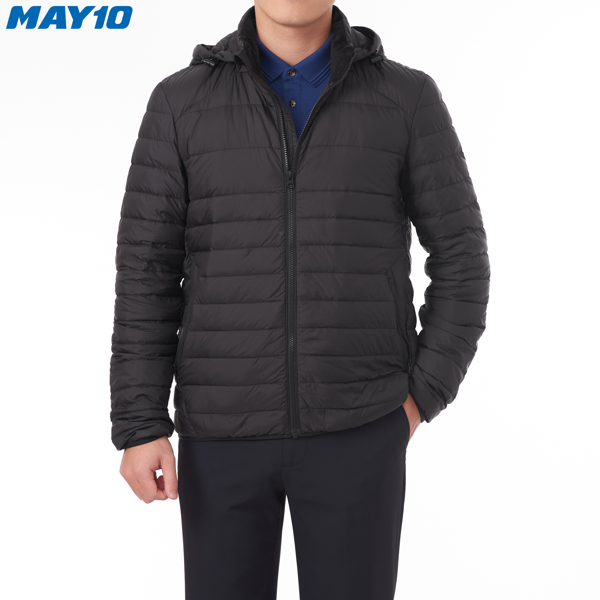 Áo khoác Jacket lông vũ nam (có mũ)  May 10 mã 030120487 BLACK