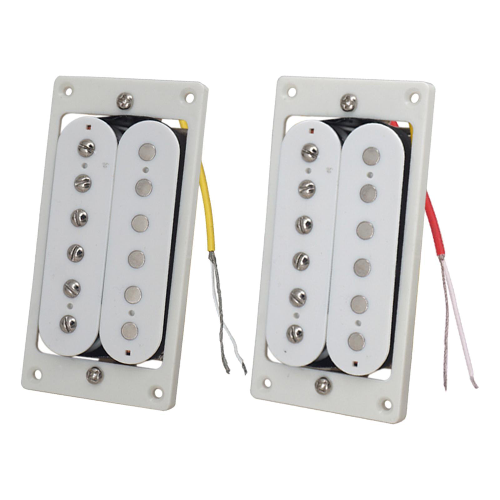 Tone Pickups Set, Humbucker Double Coil Neck Pickup and Bridge Pickup Replacement Parts for Standard Humbucker Electric Guitar