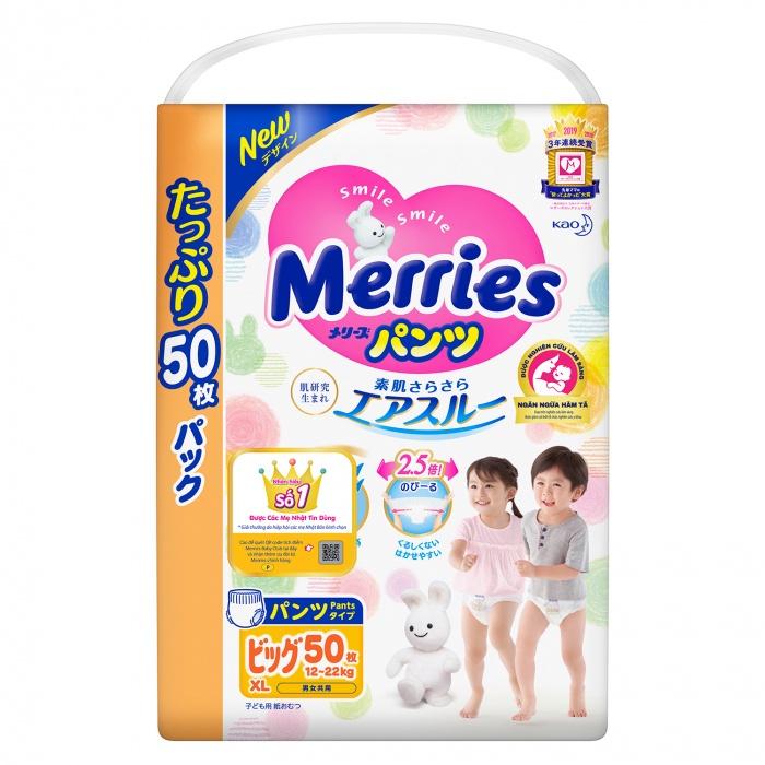 Bỉm - Tã quần Merries Ultra Jumbo cho bé nhiều kích cỡ L56/XL50/XXL32 miếng