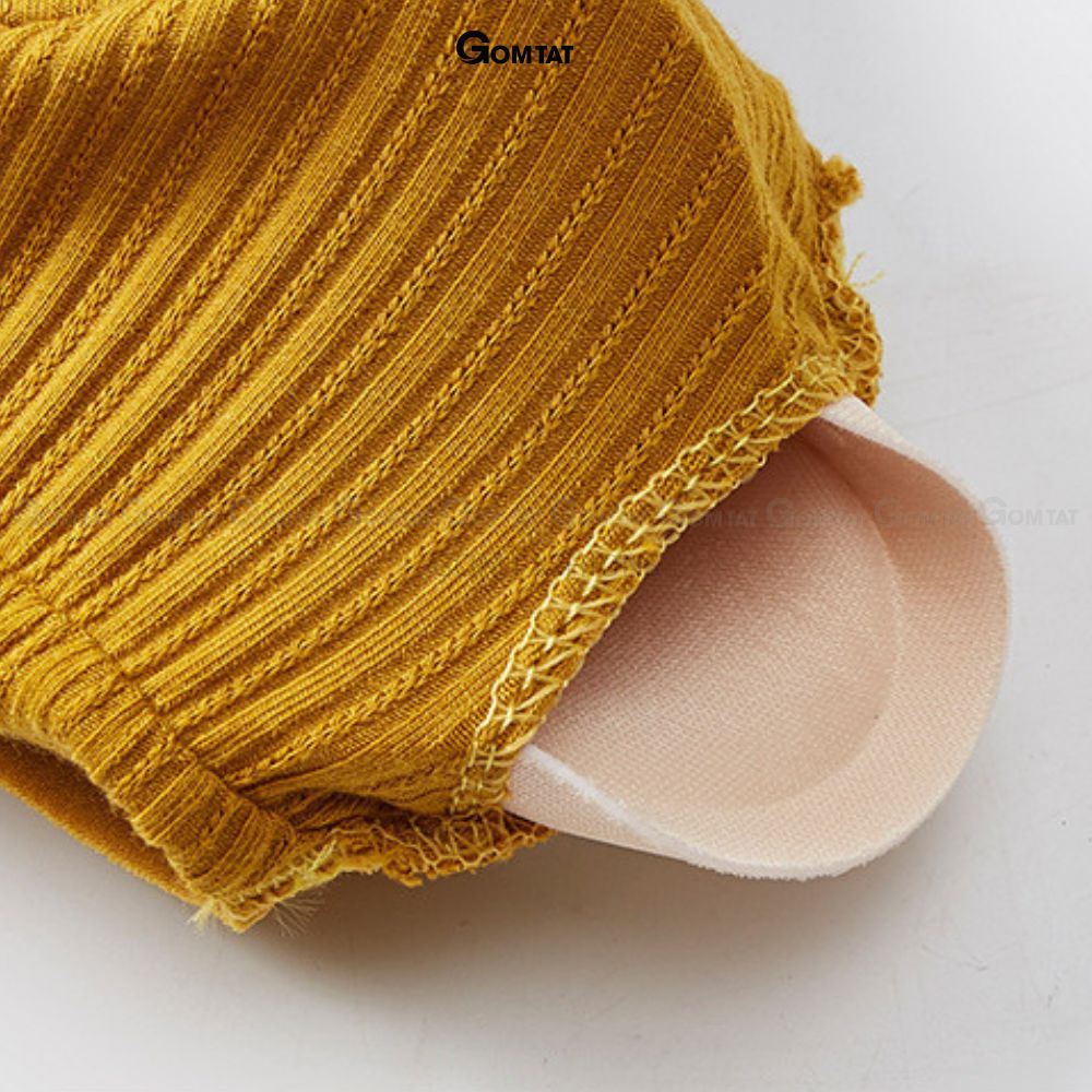 Áo bra thắt nơ 2 dây không gọng đệm mỏng siêu nâng ngực, áo lót nữ hở lưng chất cotton siêu thoáng khí - BRANO-003