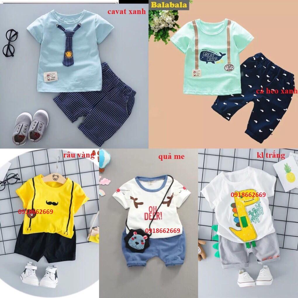 Bộ cộc bé trai, bé gái, combo 2 bộ tùy khách chọn cotton 4c size 5-20kg