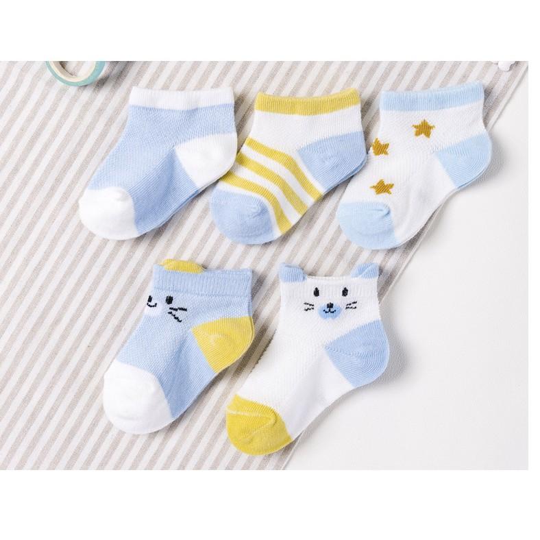 Set 5 Đôi Tất cho bé Xuất Nhật 100% Cotton Mềm Mại Cho Bé