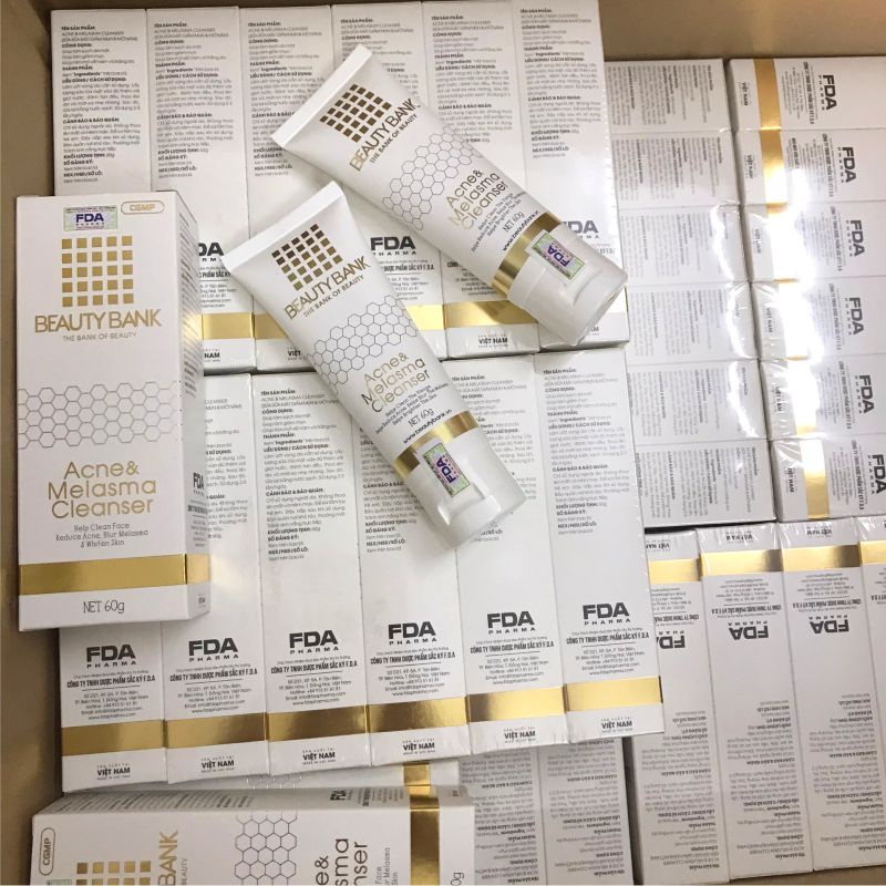 BEAUTY BANK - Sữa Rửa Mặt ACNE & MELASMA CLEANSER , giảm mụn, mờ nám, trắng da