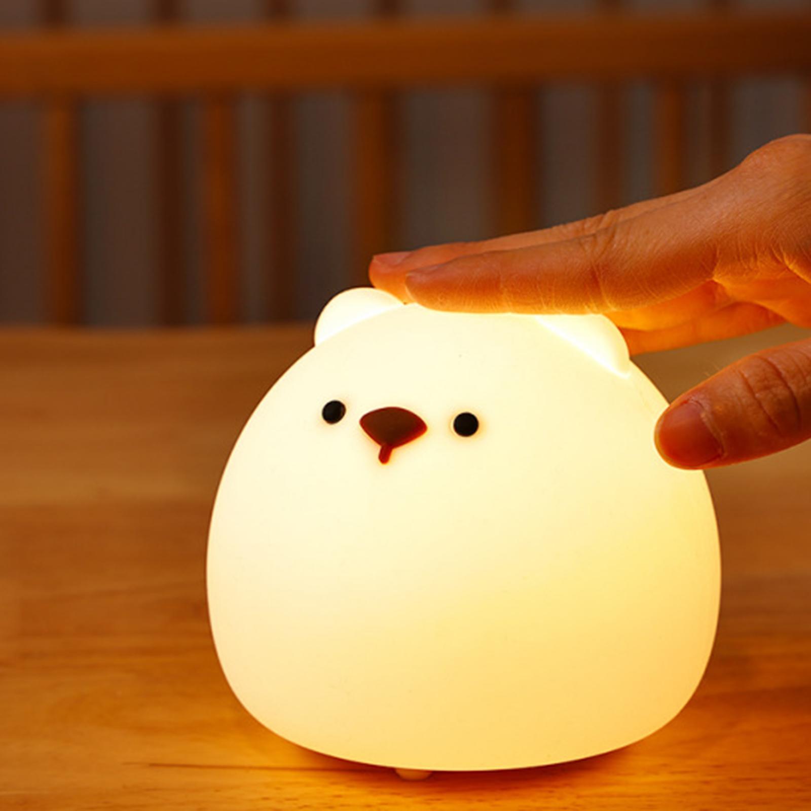 Child Animal Night Light 7 Colors Silicone USB Nursery Baby Rechargeable