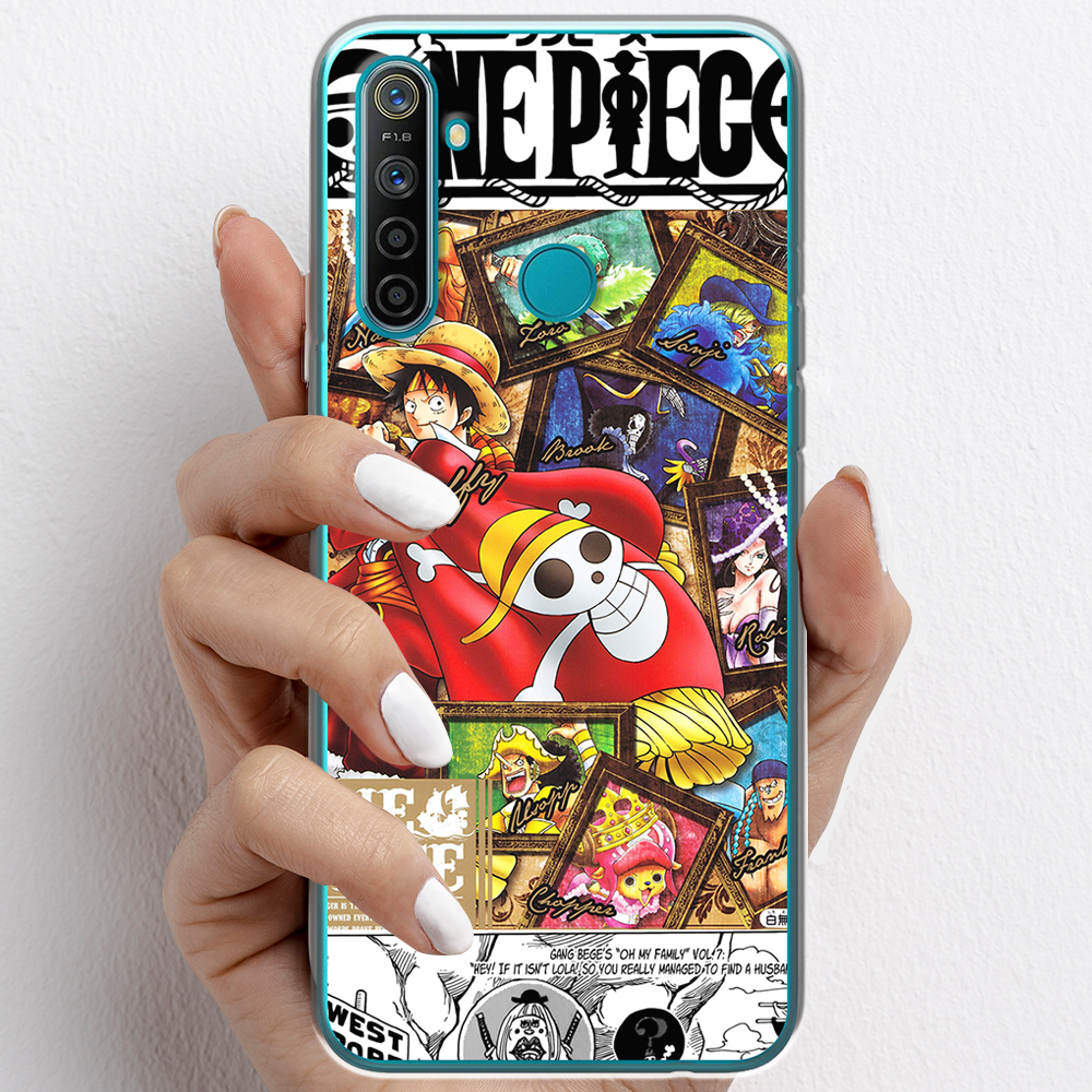Ốp lưng cho Realme 5 Pro nhựa TPU mẫu One Piece cờ đỏ