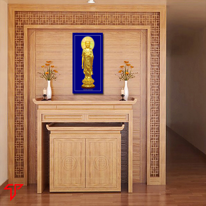 Tranh phật treo tường trang trí nhà cửa mẫu tượng Phật adida, tam thánh, Tranh Phật Giáo Adida Phật 2290