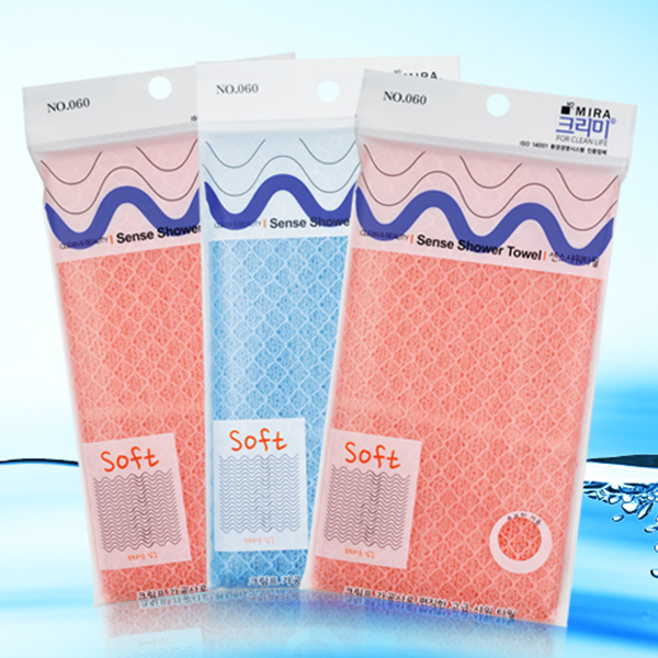 Khăn dây tắm Mira Sense shower Towel Hàn Quốc tặng kèm móc khoá