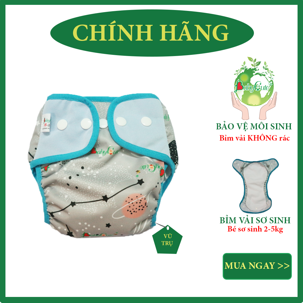 Combo 3 bộ tã vải Sơ sinh BabyCute size SS (2 - 5kg) - Giao mẫu ngẫu nhiên