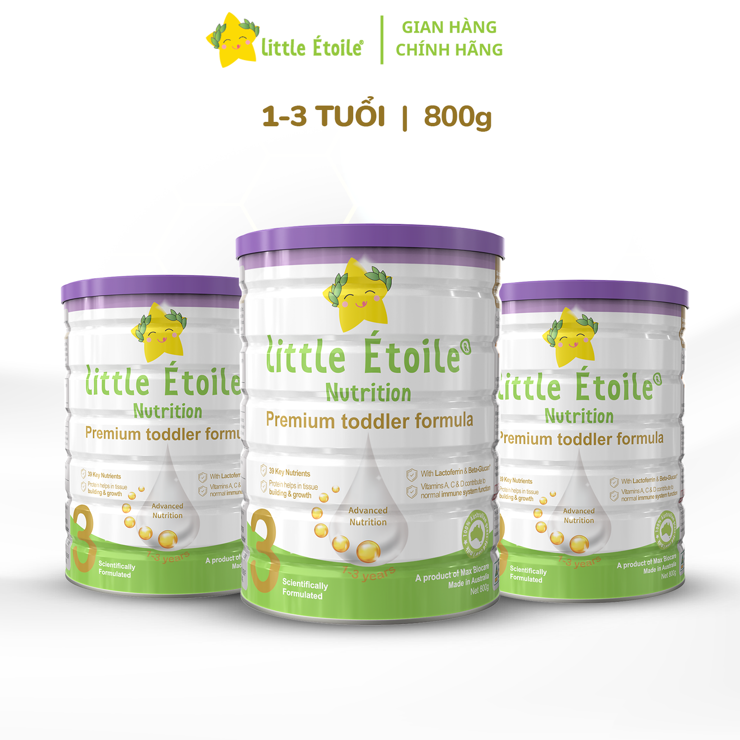 Combo 3 lon sữa bột ngôi sao nhỏ Little Étoile số 3 800g