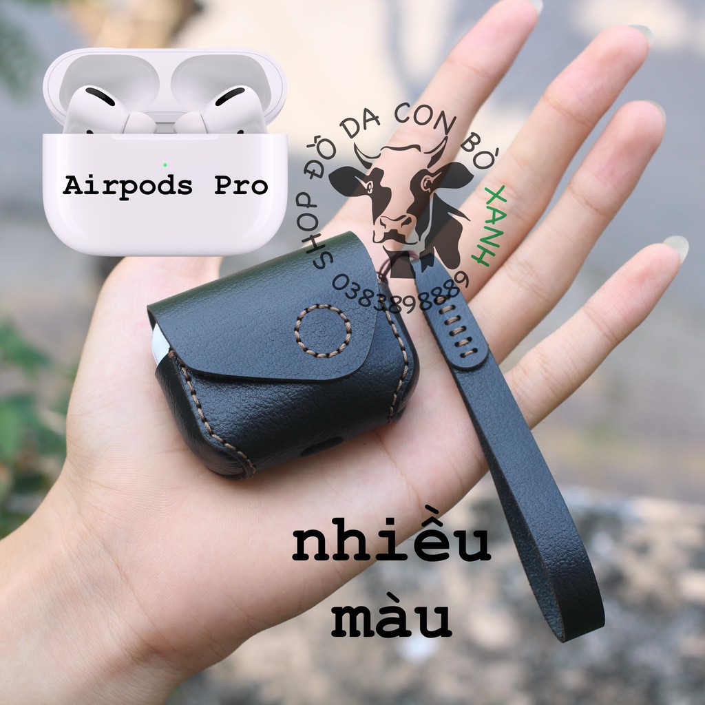 Bao da dành cho Airpods Pro handmade da thật