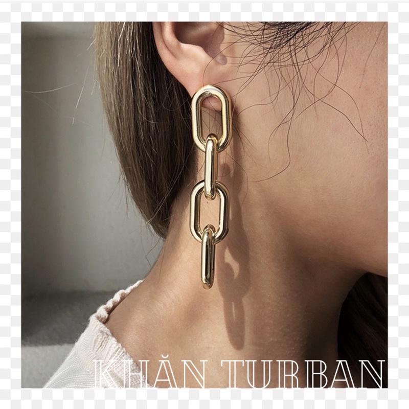 Hoa tai hình dây xích - Khuyên tai phong cách âu mỹ