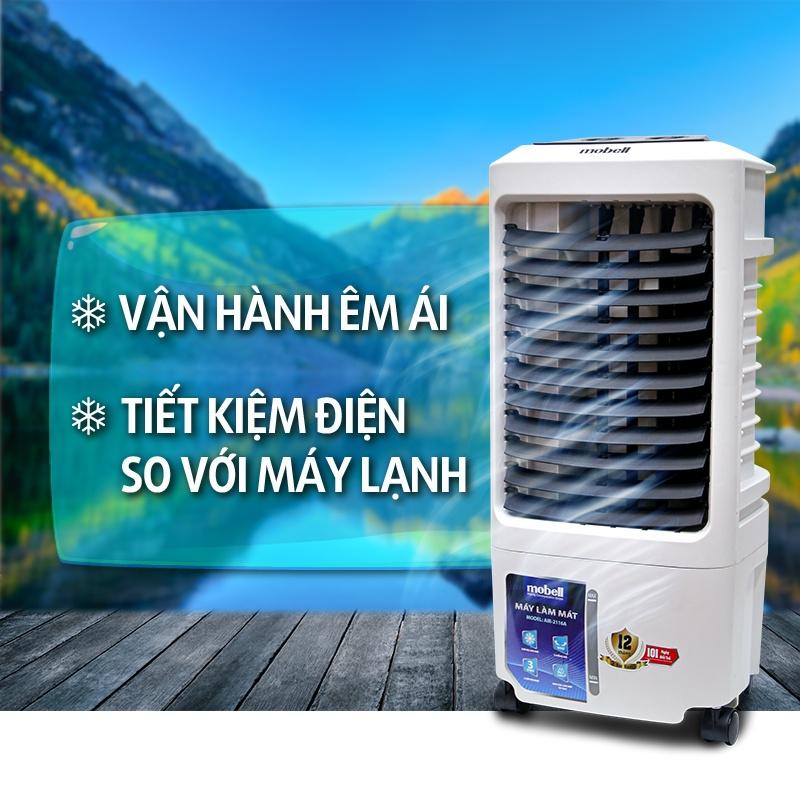 Quạt Hơi Nước Làm Mát Mobell Làm Mát Không Khí Nhanh Chống 3 Cấp Độ Gió 4 Chiều Làm Lạnh- Hàng Chính Hãng BH 12T