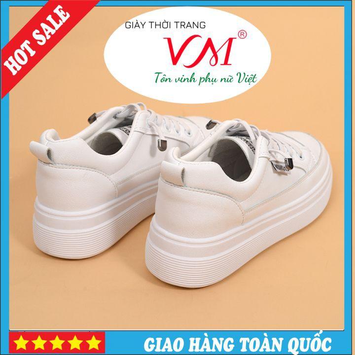 Giày Thể Thao Nữ, chiều cao 3CM, Da Thật Êm Ái, Bền Chắc Và Thời Trang - TT.P14106_TRẮNG