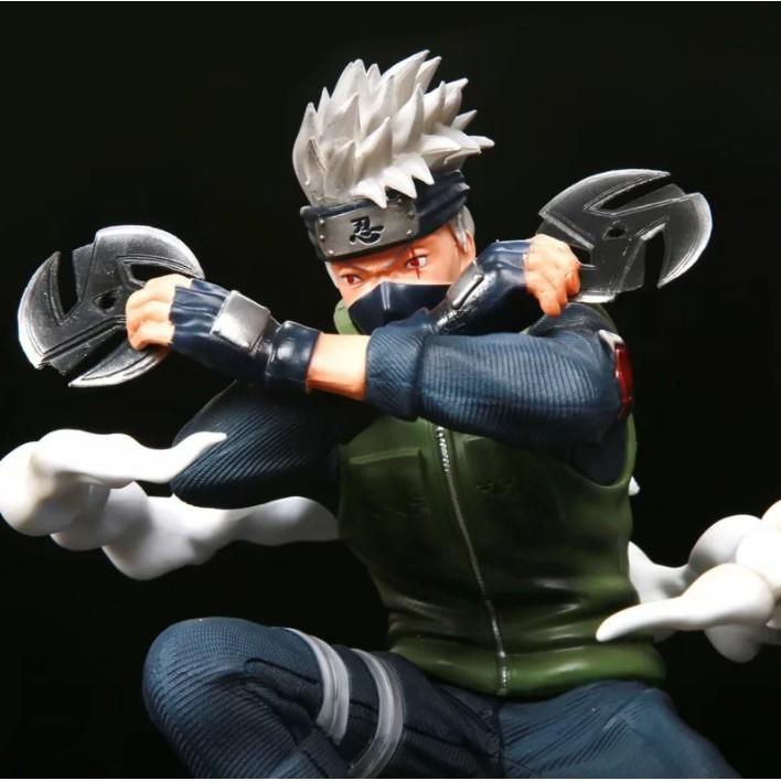 Mô Hình Figure Naruto Kakashi phóng tiêu đứng gỗ 29cm