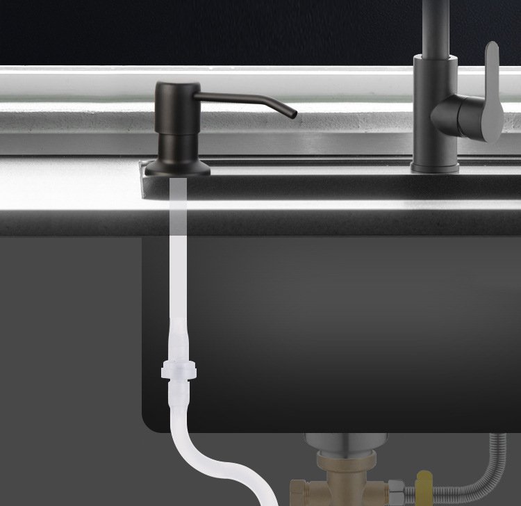 Bộ Vòi Xịt Nước Rửa Chén Inox 304 Gắn Bồn Rửa Chén Kèm Dây Nối Dài 100cm Tới Chai Nước Rửa Chén