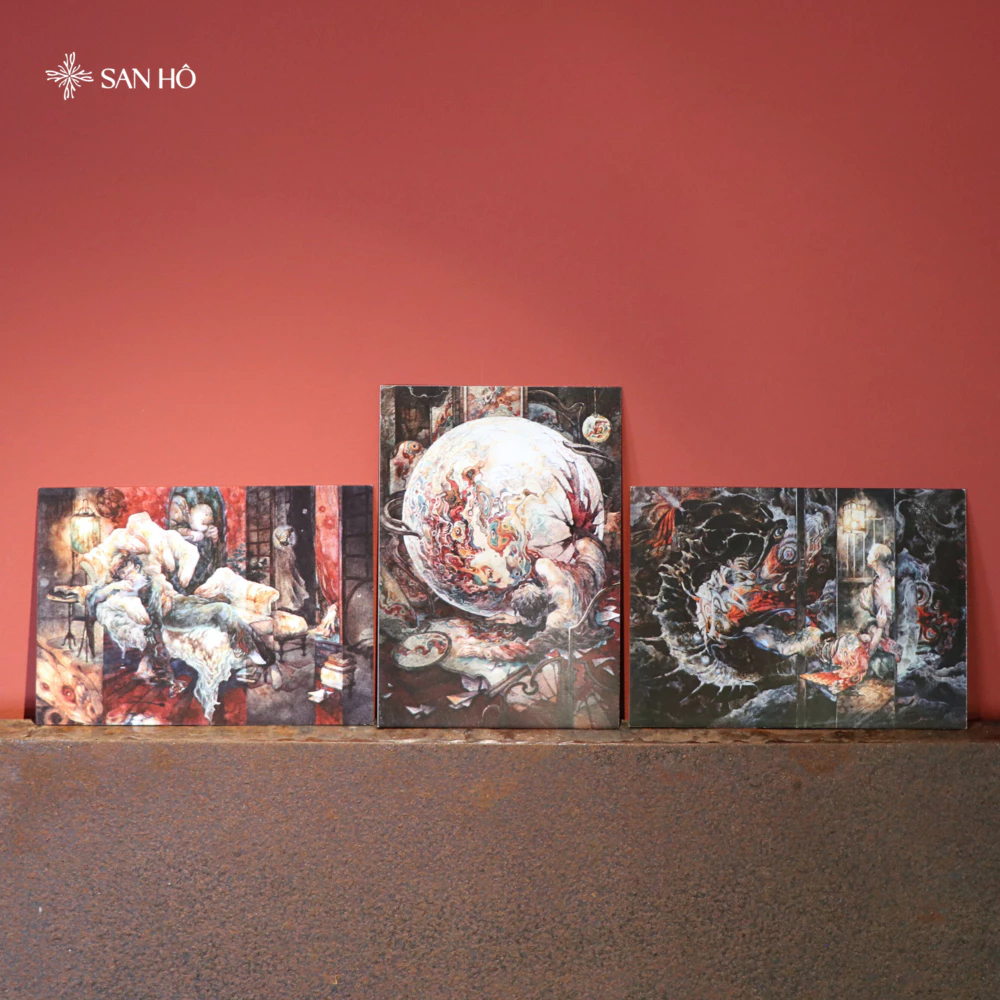 Set 3 Postcard Địa Ngục Gương - Edogawa Ranpo - San Hô Books (Quà tặng khi mua sách)