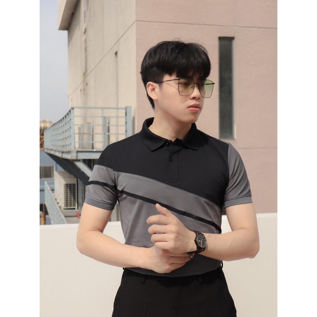 Áo Thun Nam Cổ Trụ Phối Màu