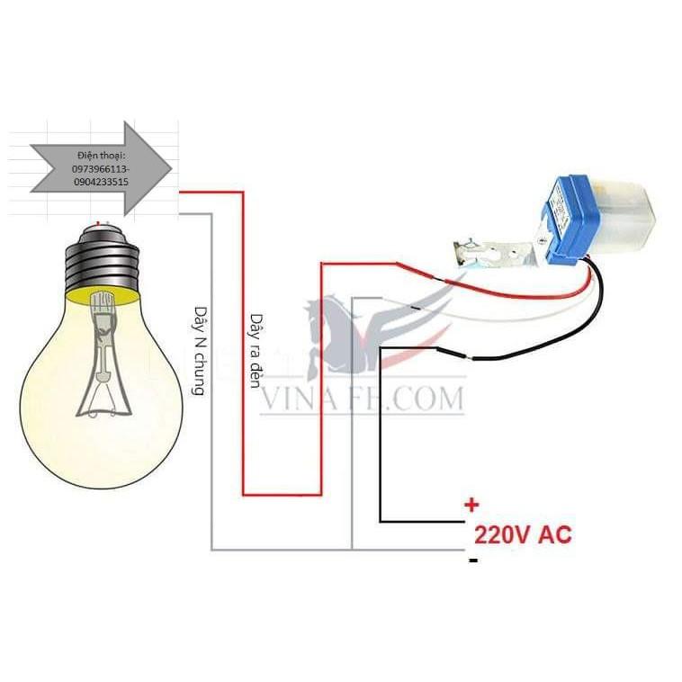 Công tắc đèn cảm ứng, tự động sáng khi trời tối, chịu nước ngoài trời