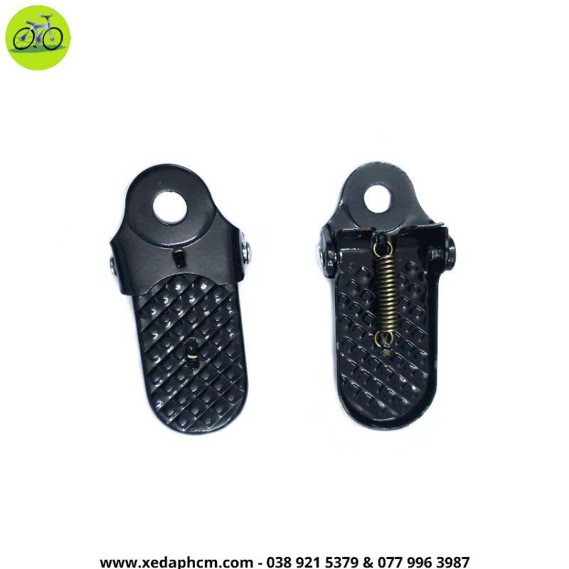 Gác để chân gấp xe đạp baga sau thép sơn màu đen