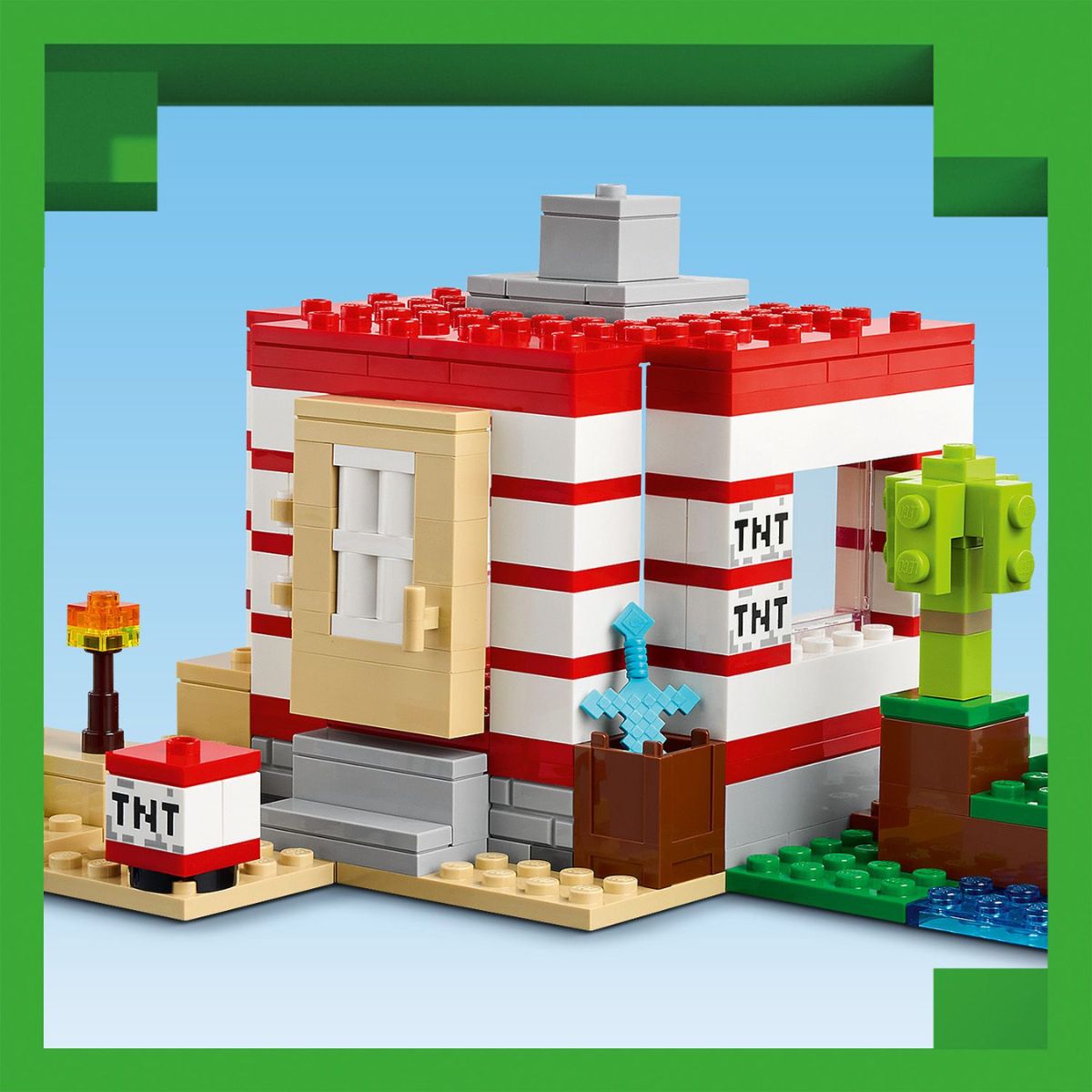 LEGO MINECRAFT 21275 Đồ Chơi Lắp Ráp Đài TNT Trong Rừng (287 chi tiết)