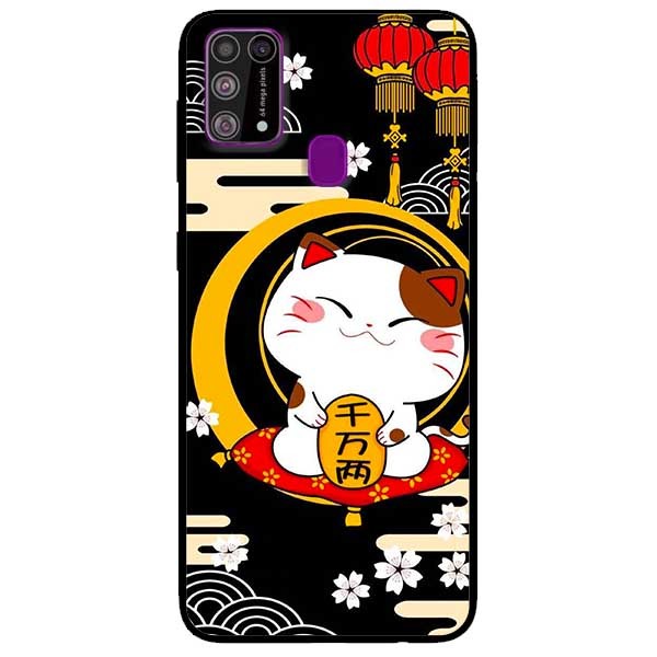 Ốp lưng dành cho Samsung Galaxy M31 mẫu Mèo Nền Đen