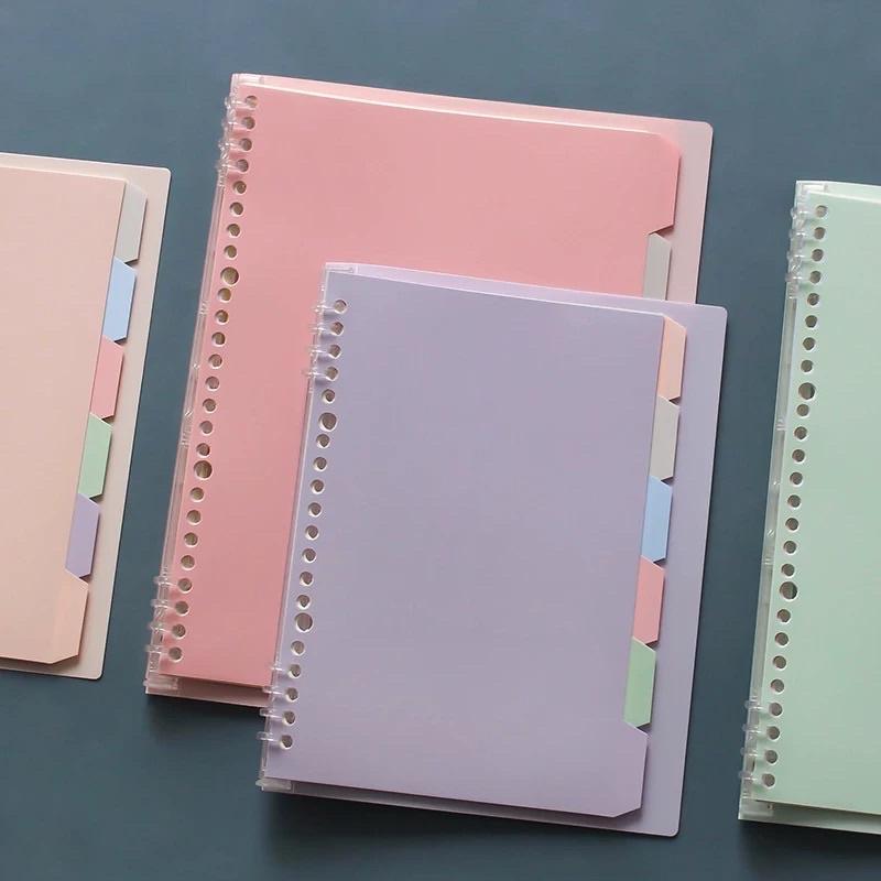 Sổ còng (binder) tông màu morandi (pastel) kèm 20 tờ giấy line và 6 tab phân trang size A5 B5