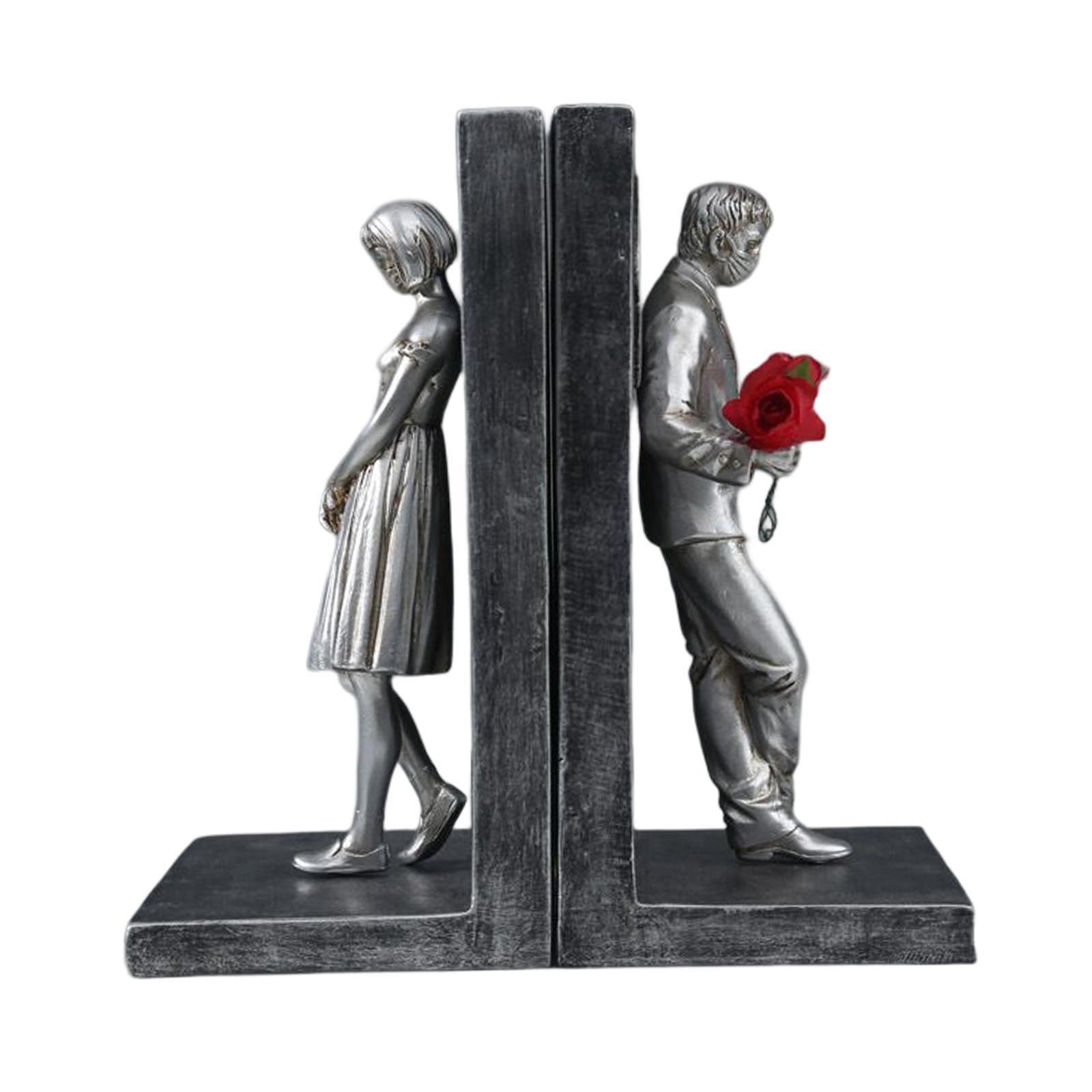 Decorative bookends, Heavy Duty Bookend Holder Decor, Resin Figurine Book Ends, Book Stopper for Shelves, Office, Bedroom, Great Gift for Book Lovers