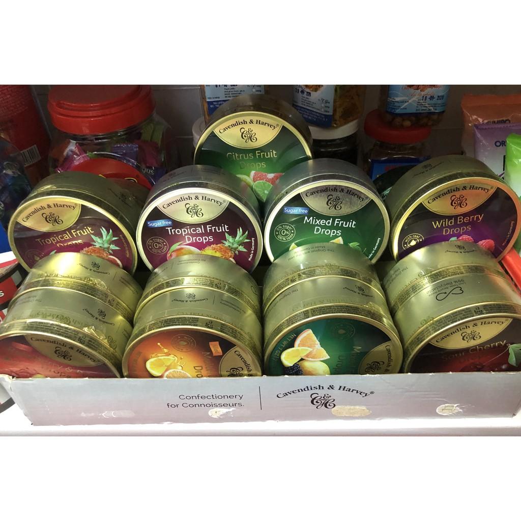 Kẹo trái cây Đức hộp thiếc tròn 175g/200g