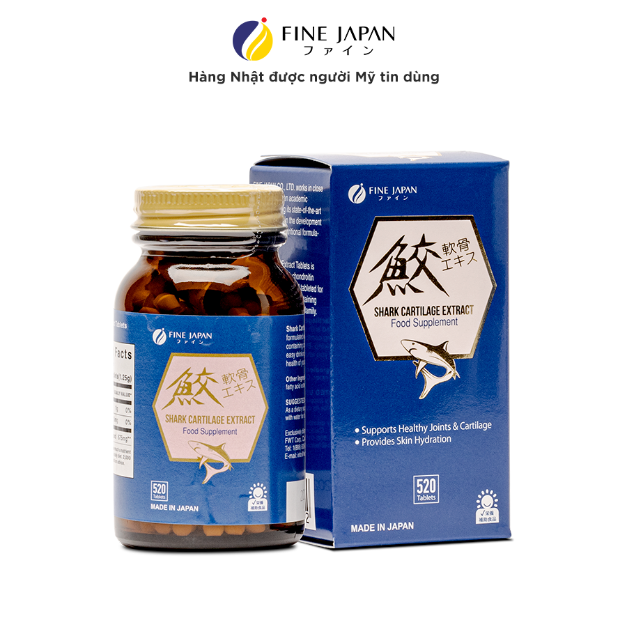 Viên Uống Sụn Cá Mập Bổ Xương Nhật Bản - Fine Japan Shark Cartilage Extract Hộp 520 Viên