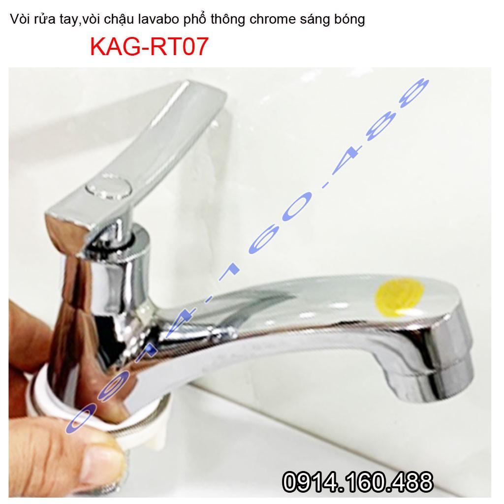 Vòi lavabo lạnh KAG-RT07, vòi chậu rửa mặt tay Kong gạt chome bóng nước mạnh sử dụng tốt siêu bền