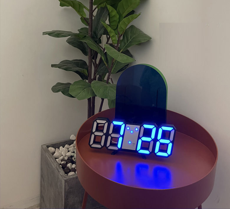 Đồng hồ đèn led để bàn có đo nhiệt độ - Đen