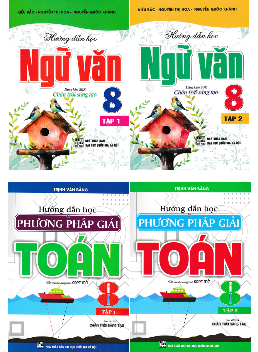 Combo Hướng Dẫn Học Ngữ Văn 8 + Hướng Dẫn Học Và Phương Pháp Giải Toán 8   _HA